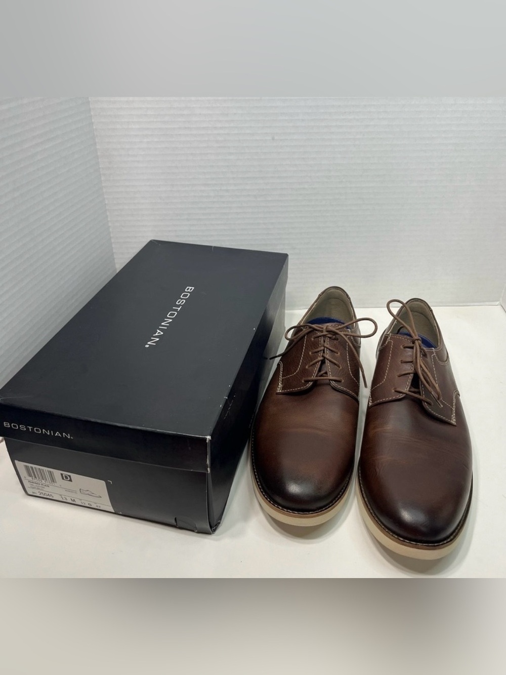 BOSTONIAN Pariden Plain tan leather lace up shoes men’s size 13 NWT
